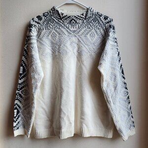 J. Jill Ombre Fair Isle Nordic Mock Neck Sweater Size Petite Small